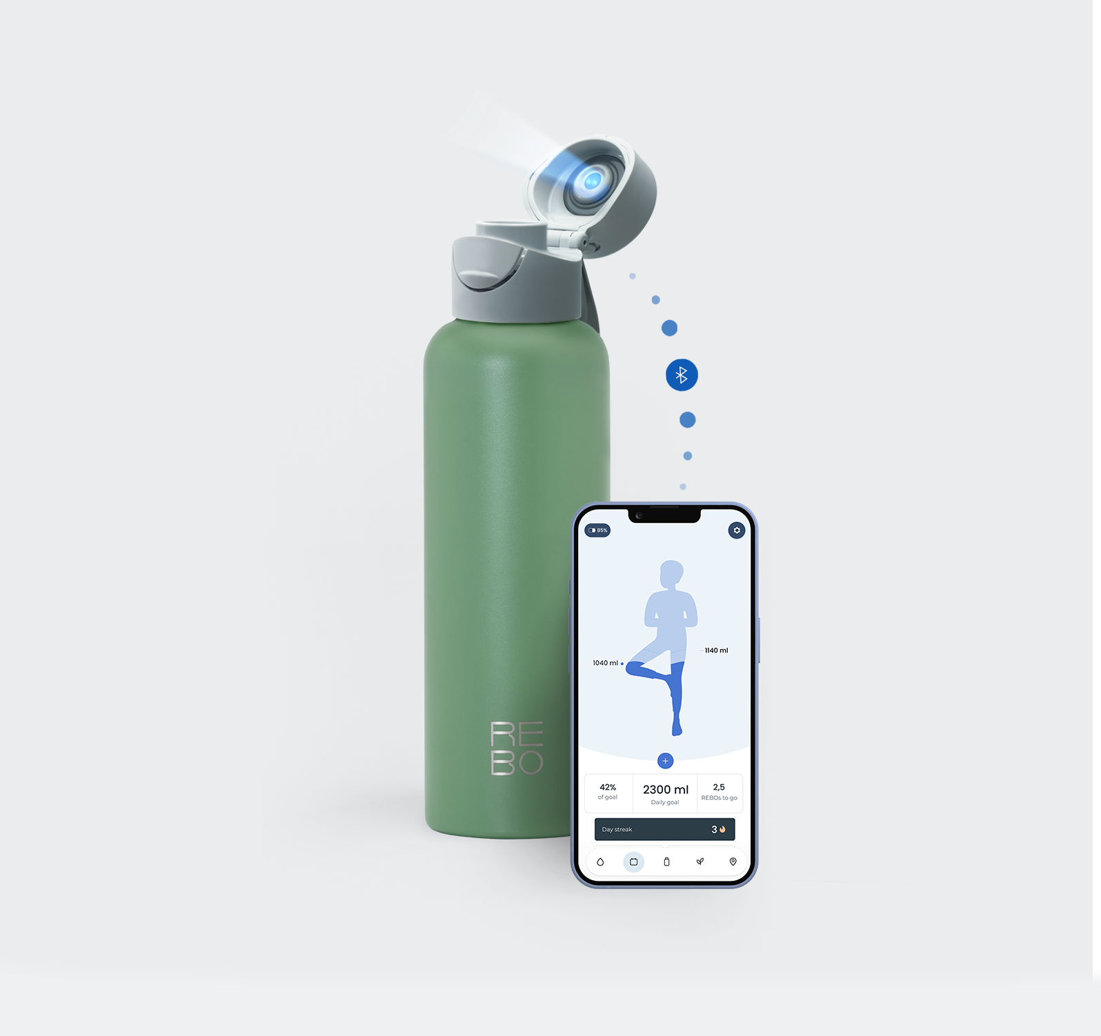 Stainless steel smart water bottle